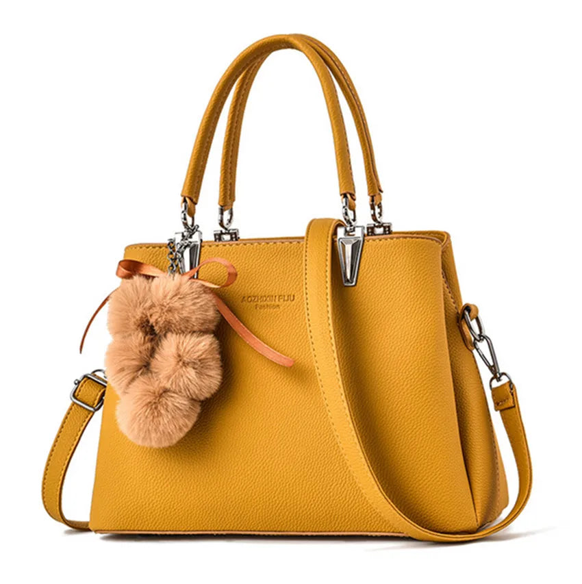 Fur Ball Pendant Bag Shoulder Bag Handbag Women Bag