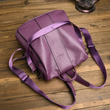 Casual Leather Backpack for School Teen Girls Large Capacity Travel Bag