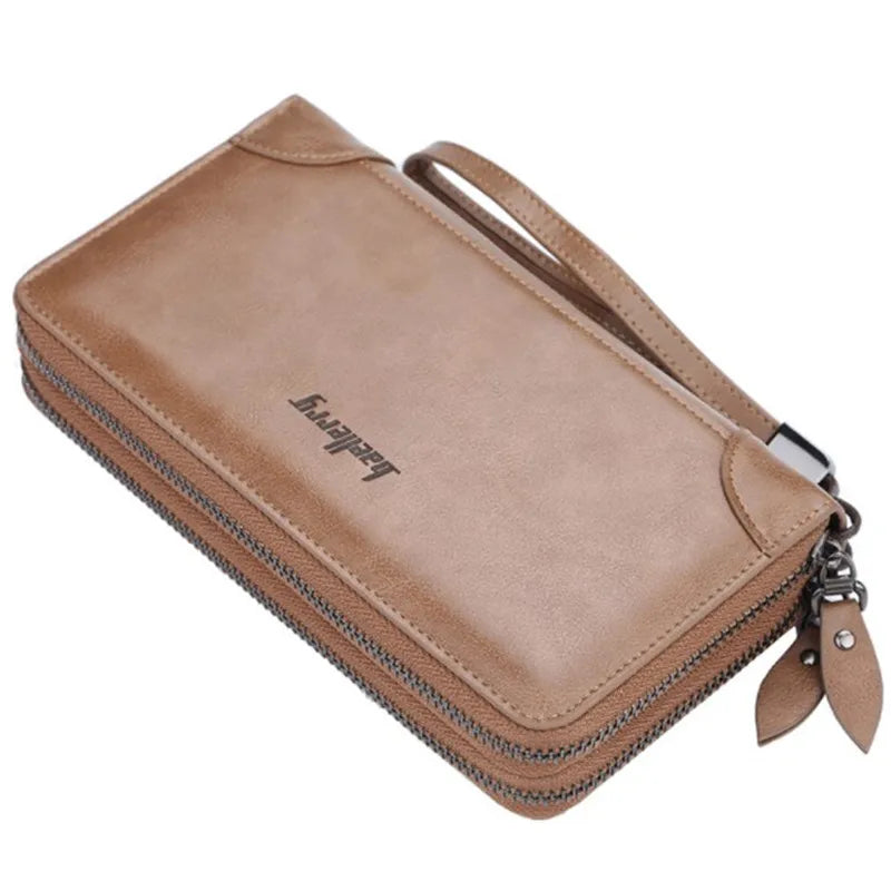 Men's Long Clutch Wallet High PU Leather Business Purse