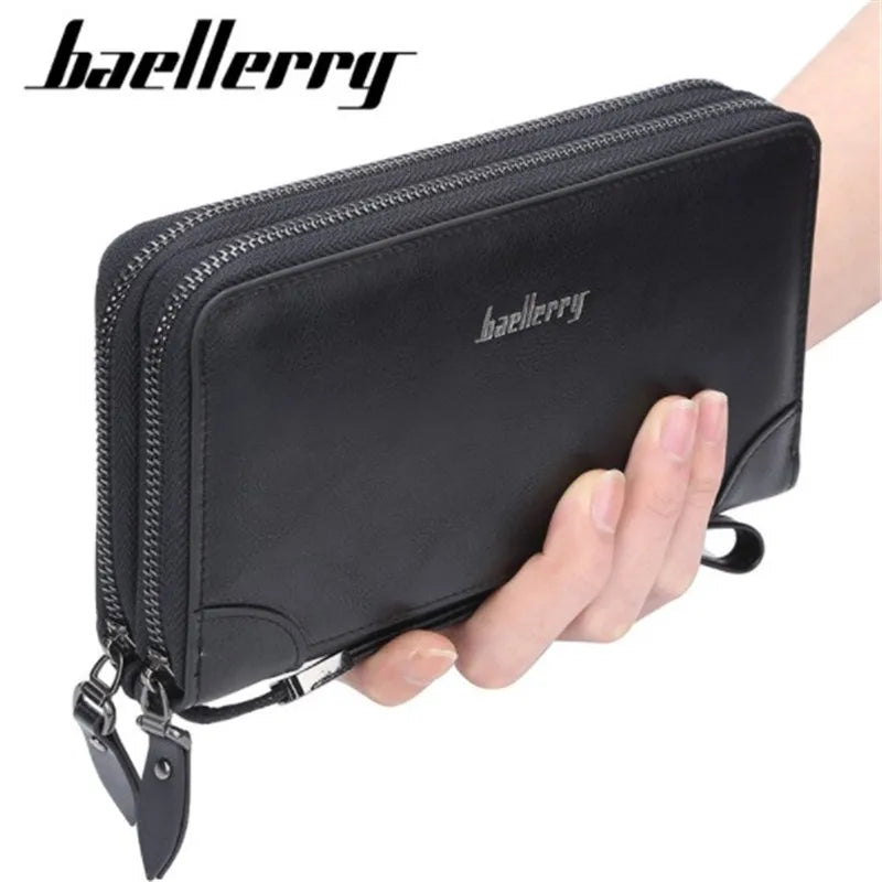 Men's Long Clutch Wallet High PU Leather Business Purse