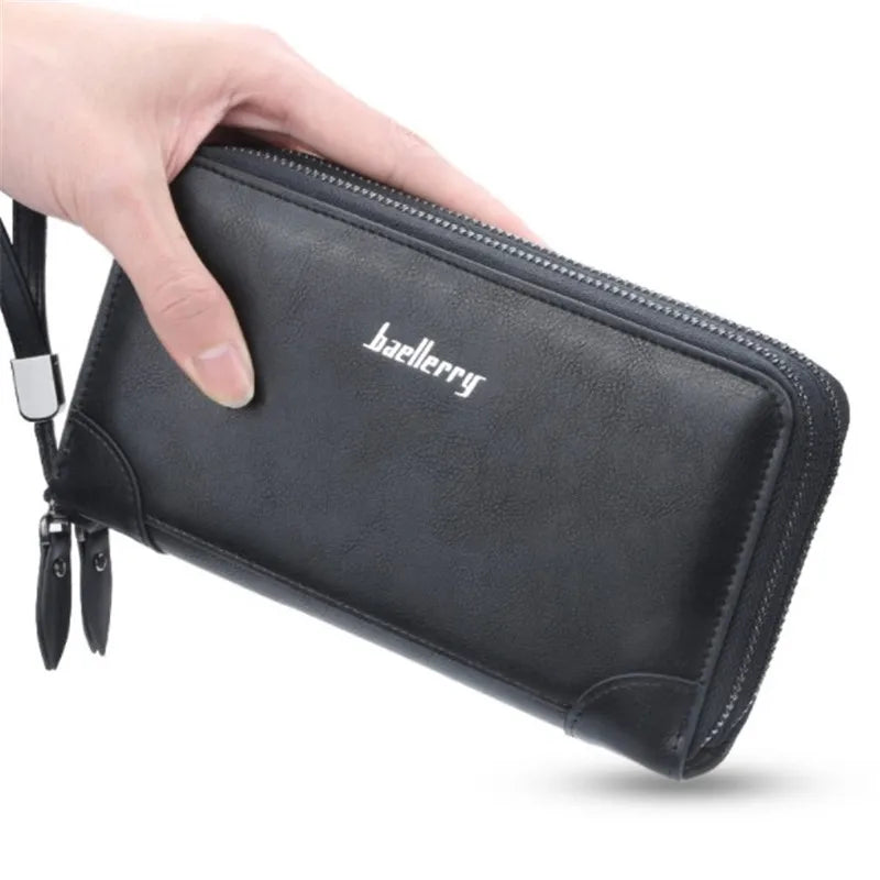 Men's Long Clutch Wallet High PU Leather Business Purse