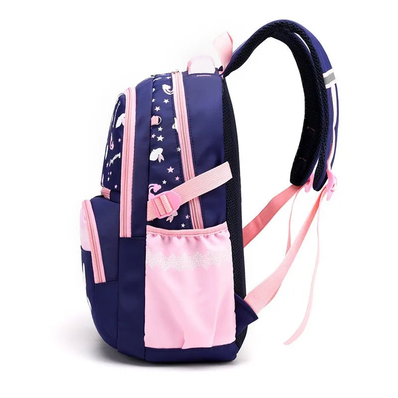 Girl Clouds Pattern School Backpack Waterproof Book Bag Girls Satchel