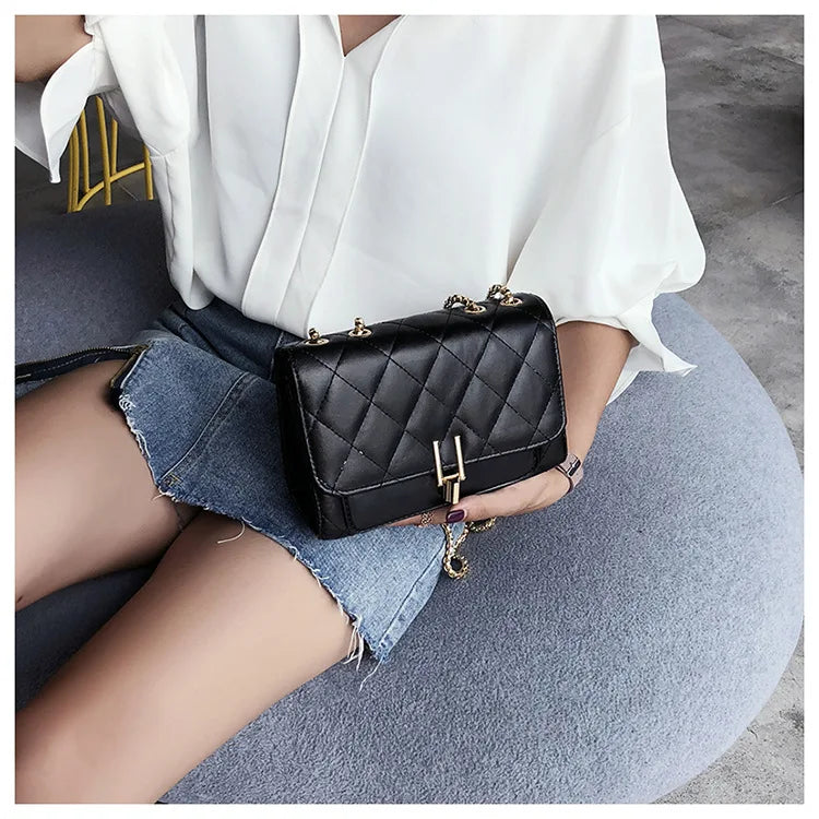 Casual Chain Shoulder Bag Korean-style Square Sling Bag