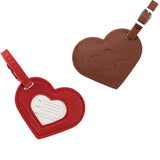 Love Heart Leather ID Address Holder Luggage Tag