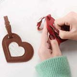 Love Heart Leather ID Address Holder Luggage Tag