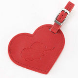 Love Heart Leather ID Address Holder Luggage Tag
