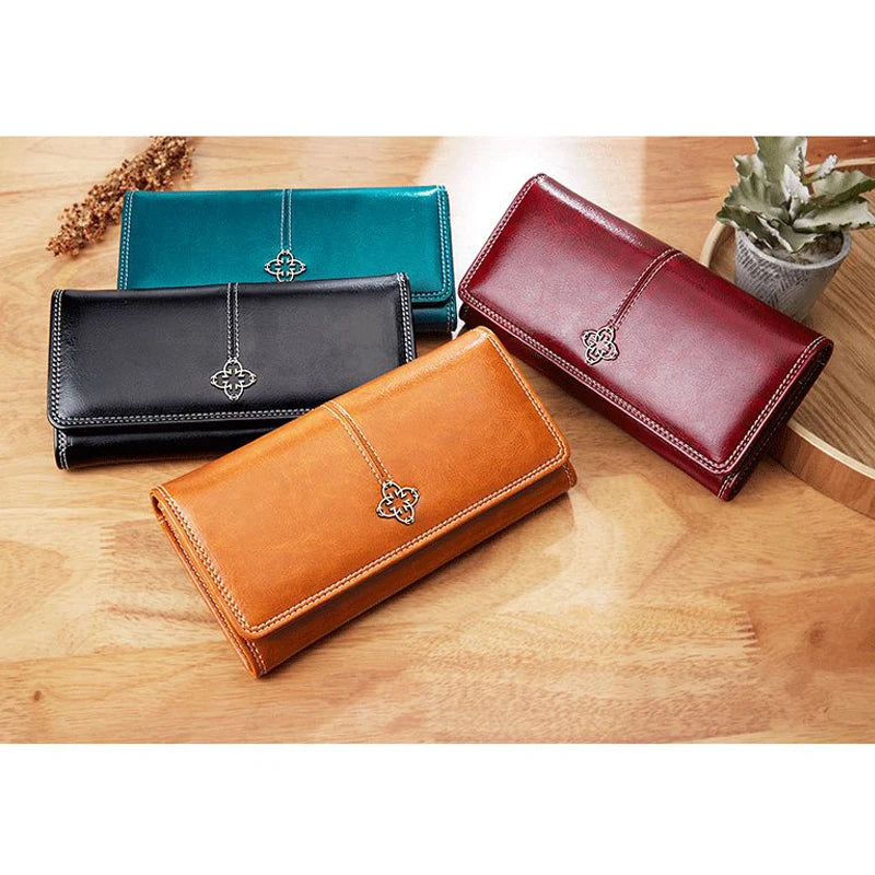 Women's Long Leather Wallet Lady Purses Clutch Bag Top PU Cardholder Money Bag