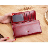 Women's Long Leather Wallet Lady Purses Clutch Bag Top PU Cardholder Money Bag