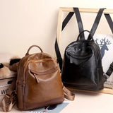 Women Leather Backpacks High Female Vintage Backpack For Girls School Bag