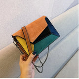 Autumn Frosted Shoulder Bag All-match Messenger Contrast Small Square Bag