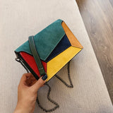 Autumn Frosted Shoulder Bag All-match Messenger Contrast Small Square Bag