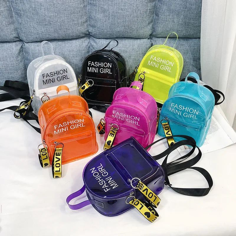 Kids Small Jelly Backpack Casual Wild Shoulder Bag