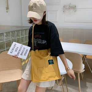 Small Fresh Canvas Shoulder Bag for Female Students