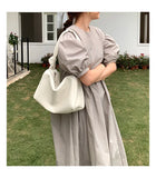 Soft Knotted Tofu Bag for Women Shoulder Underarm Crossbody Bag