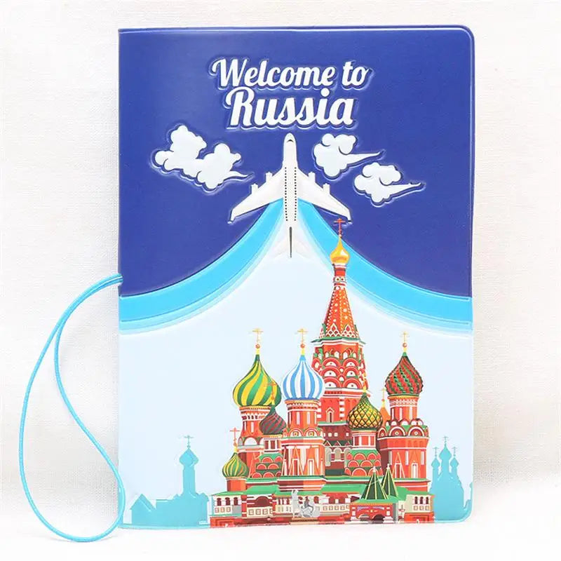 Cartoon Passport Holder PVC Leather Travel Cover