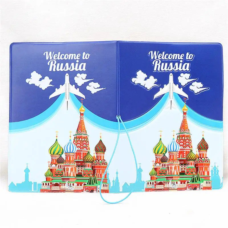 Cartoon Passport Holder PVC Leather Travel Cover
