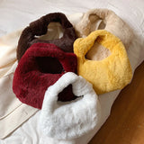 Soft Plush Shoulder Bag Women Lady Underarm Bag Casual Warm Fur Handbag