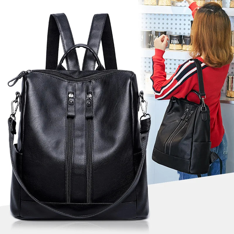 Casual Classic Backpack Purse Bags PU Leather Backpack Women School Bags