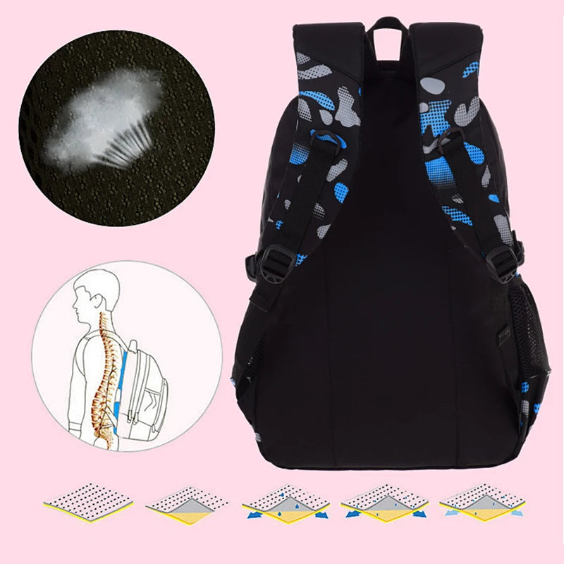 Kids Orthopedics School Bags for Girls Boys Waterproof Backpacks