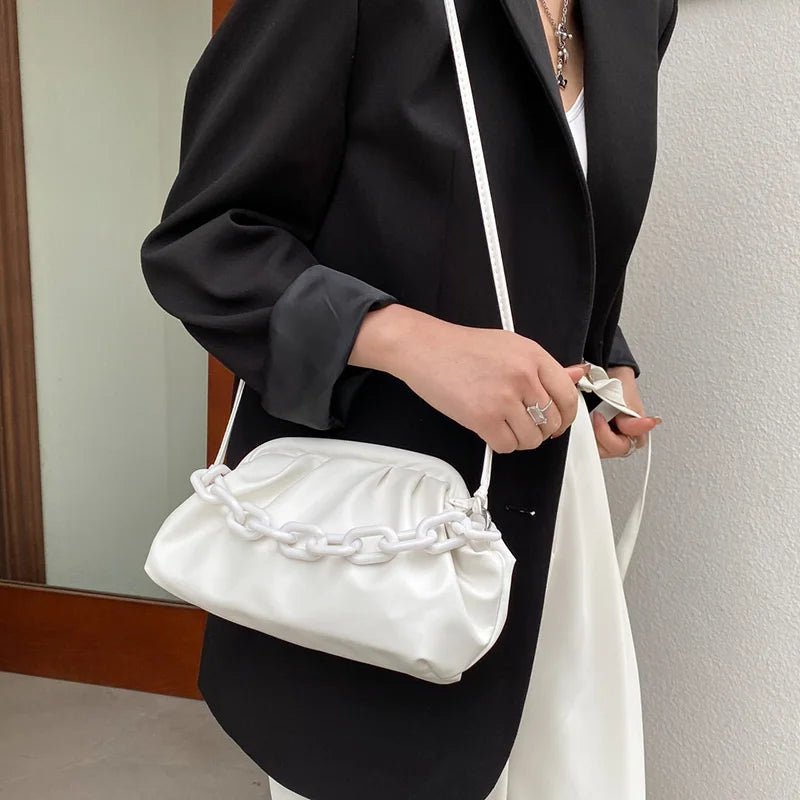 Cloud Underarm Shoulder Bag Clutch Chains Purse Totes Handbag