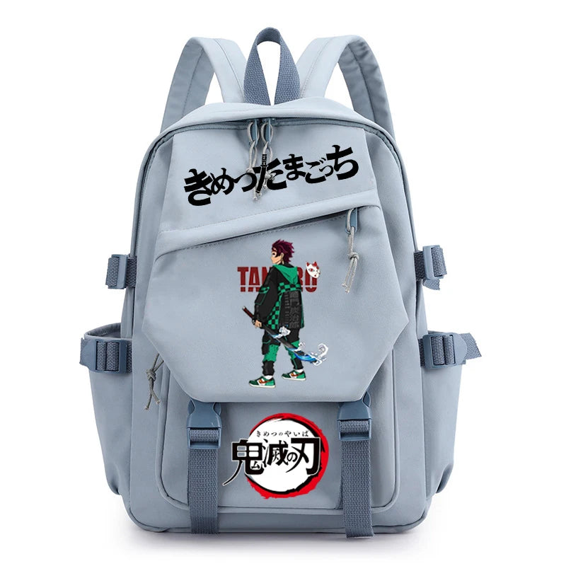 Demon Slayer Boy School Bag Children Backpack Canvas Travel Bag