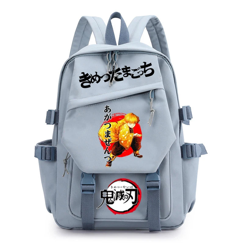 Demon Slayer Boy School Bag Children Backpack Canvas Travel Bag