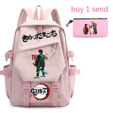 Demon Slayer Boy School Bag Children Backpack Canvas Travel Bag