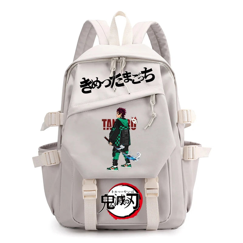 Demon Slayer Boy School Bag Children Backpack Canvas Travel Bag