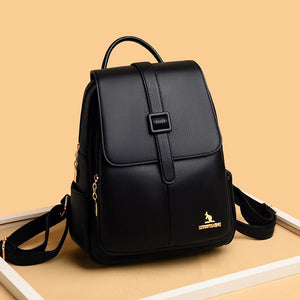 Leather Women's Backpack Casual Shoulder Bag for Teen Girls