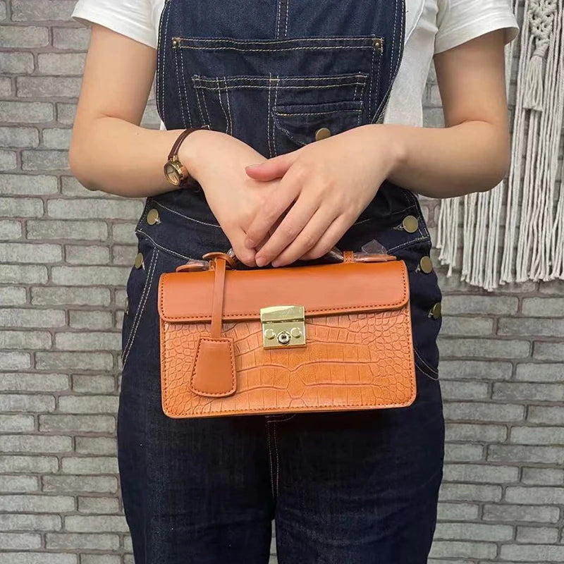 Casual Women Shoulder Bag Leather Chain Handbag