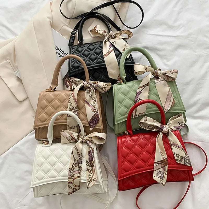 High Style Shoulder Bag for Women Solid Crossbody Plaid Purse