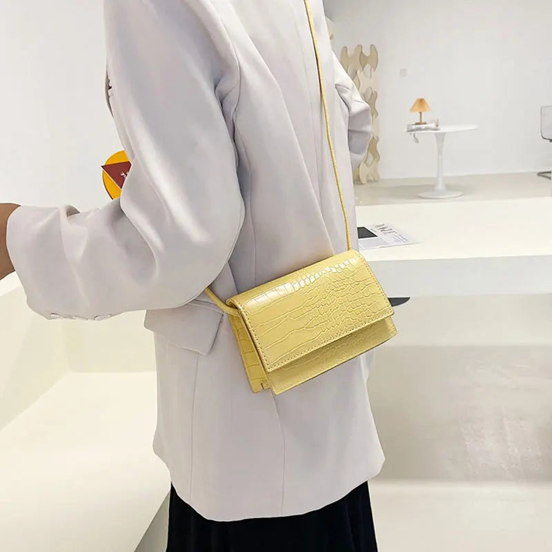 Soft Leather Square Shoulder Bag Small Female Crossbody Bag