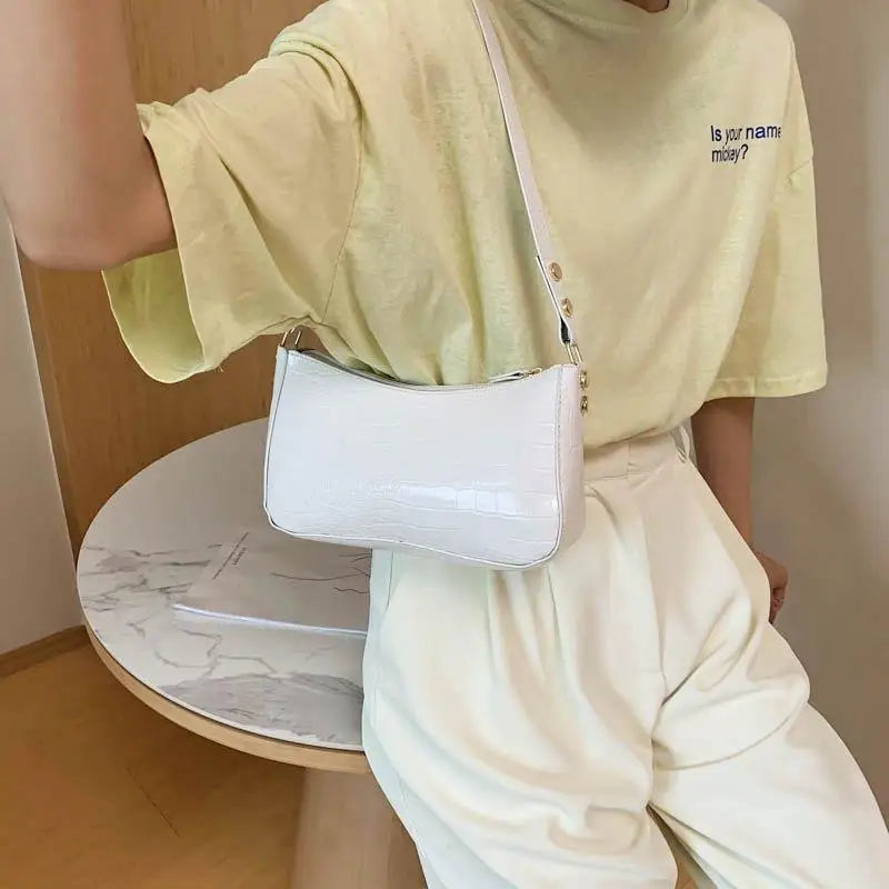 Retro Crocodile Pattern Chain Shoulder Messenger Bag