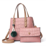 Stone Pattern Leather Crossbody Bags Set of Bags for Women