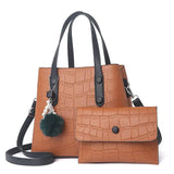Stone Pattern Leather Crossbody Bags Set of Bags for Women