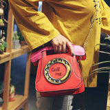 Telephone Shaped Shoulder Bag Retro Crossbody