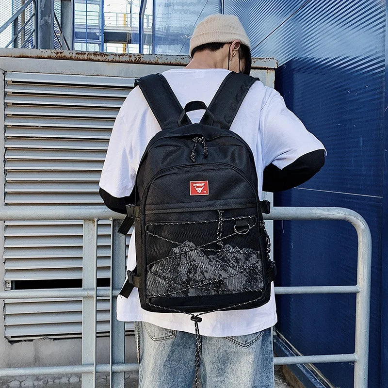 Unisex Couple Backpack Snow Mountain Printing Outdoor Travel Backpacks