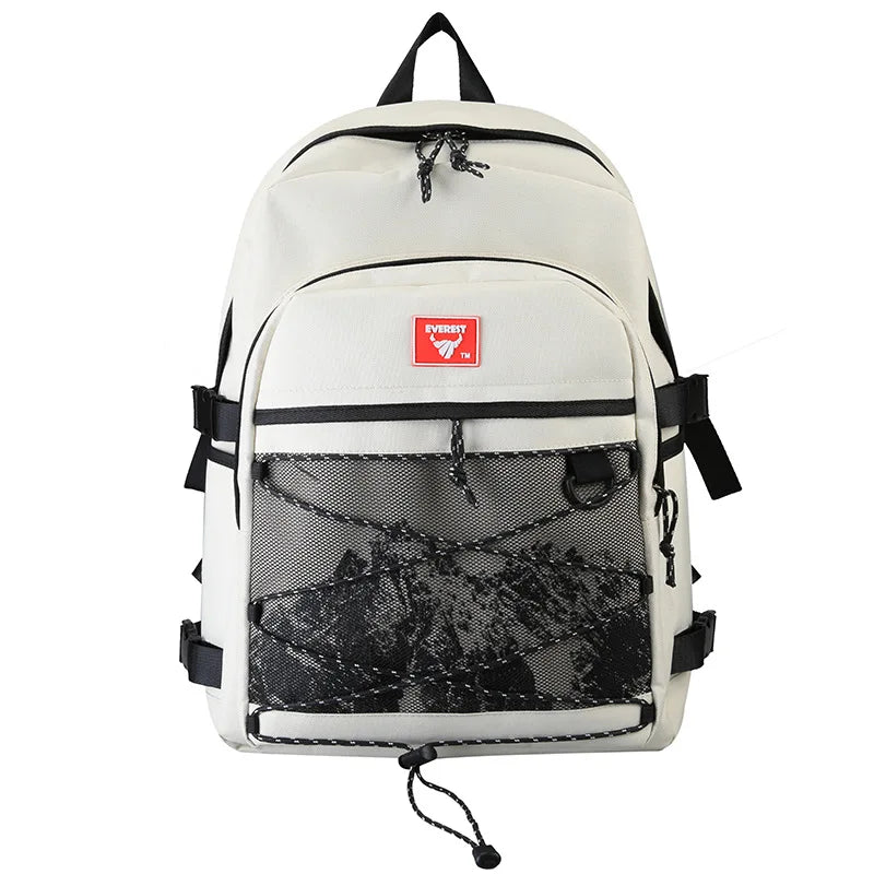 Unisex Couple Backpack Snow Mountain Printing Outdoor Travel Backpacks