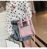 Women Transparent Shoulder Bag Composite Tote