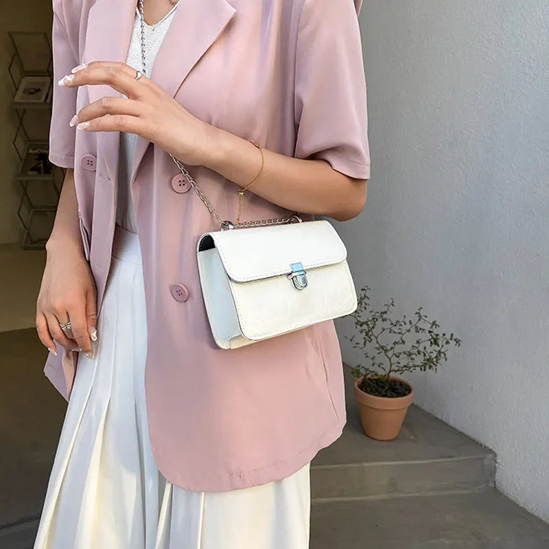 High Style Chain Strap Shoulder Bag Square Small Bag