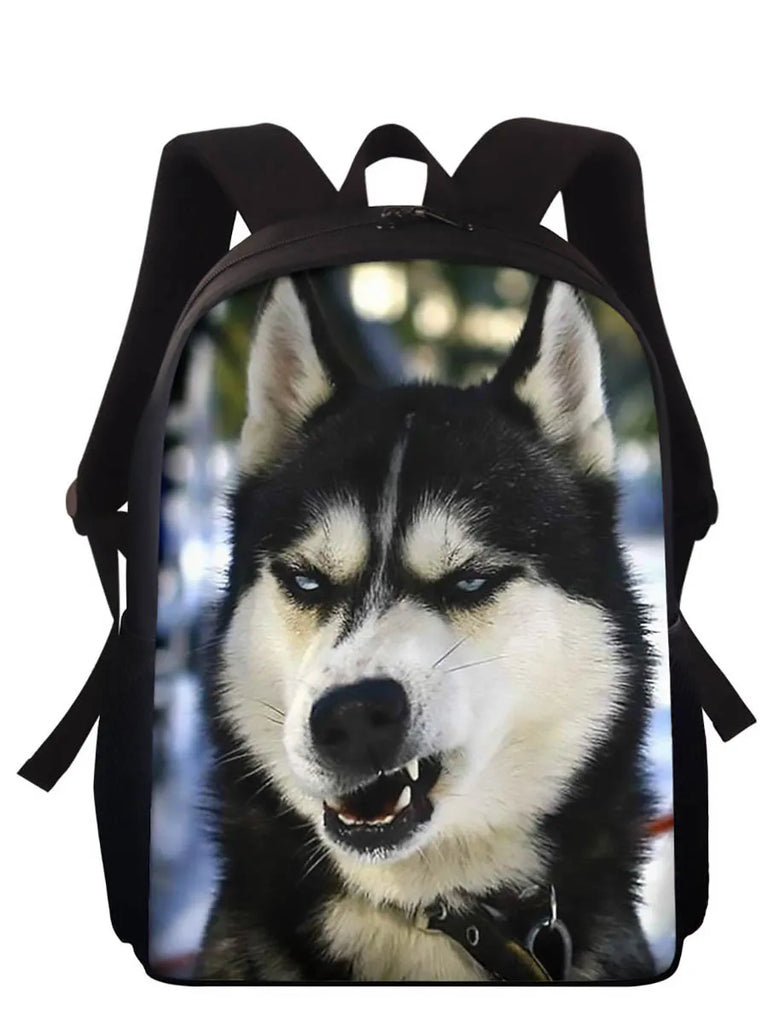 Big Capacity School Backpack Dog Husky Satchel Kids Book Bag Mochila