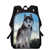 Big Capacity School Backpack Dog Husky Satchel Kids Book Bag Mochila