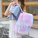 Nylon Student Backpack for Teen Girls Lightweight Travel Bag