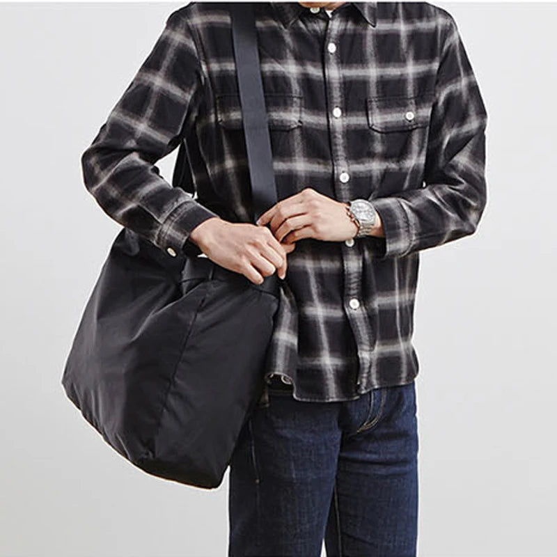 Korea Large Bag Shoulder Bag for Men Crossbody Waterproof Nylon Travel Totes