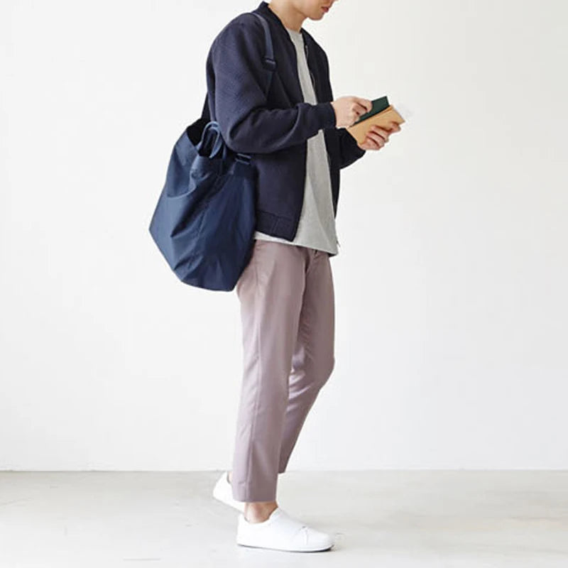 Korea Large Bag Shoulder Bag for Men Crossbody Waterproof Nylon Travel Totes