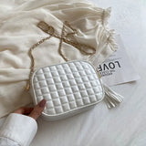 Mini Rhombus Lattice Crossbody Bag Solid Chain Handbags