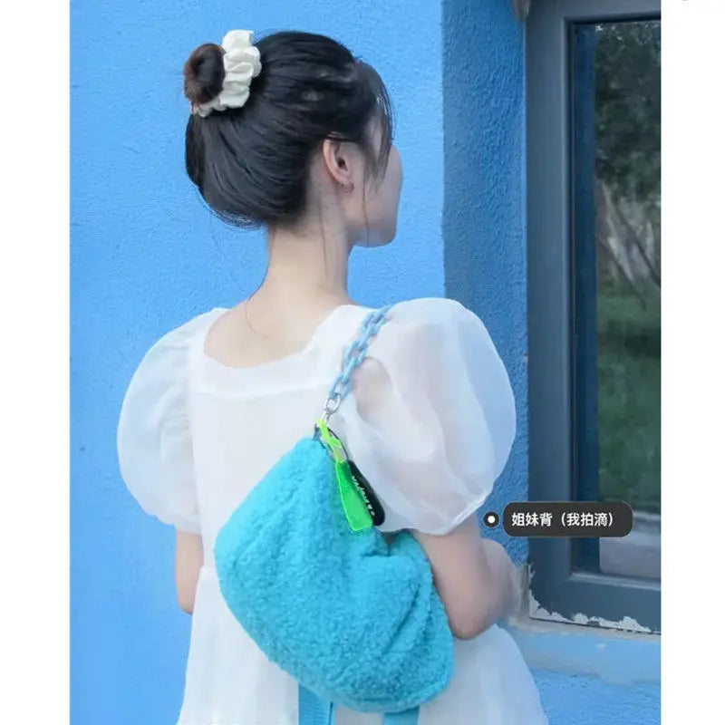 Lamb Wool Messenger Bag Single Shoulder Bag Women's Handbag