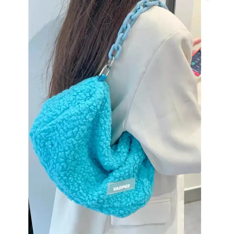 Lamb Wool Messenger Bag Single Shoulder Bag Women's Handbag