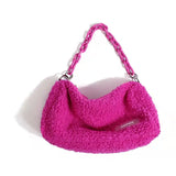 Lamb Wool Messenger Bag Single Shoulder Bag Women's Handbag
