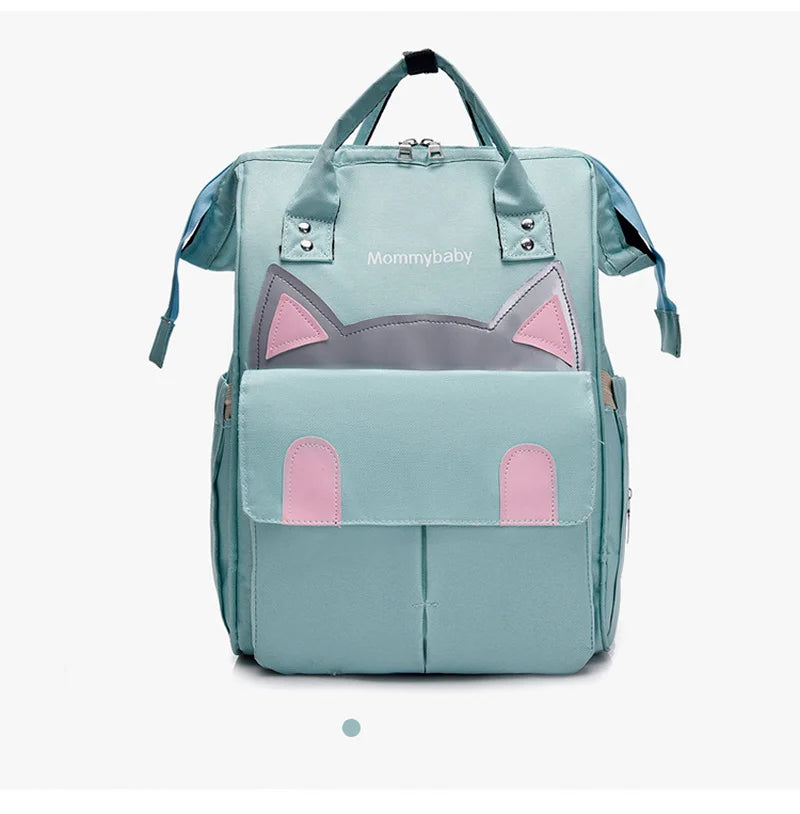 Cartoon Cat Mommy Maternity Backpack Large Capacity Waterproof Mummy Bag